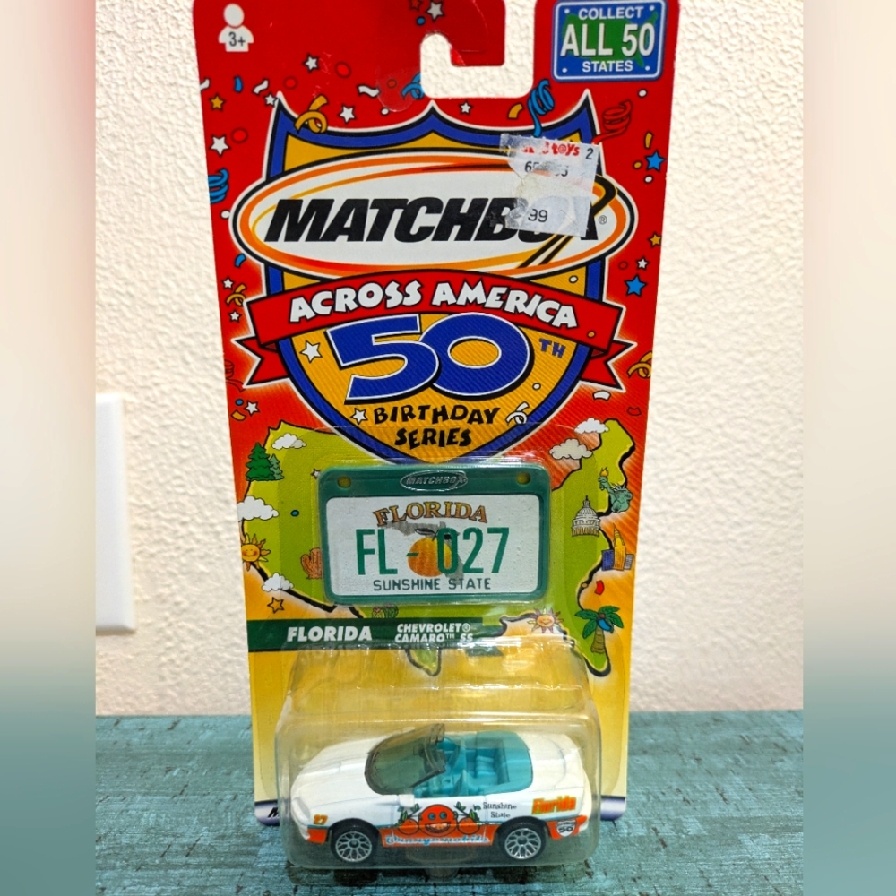 2/$18 VTG Matchbox Across America 50th Birthday Series Florida Chevy Camaro SS